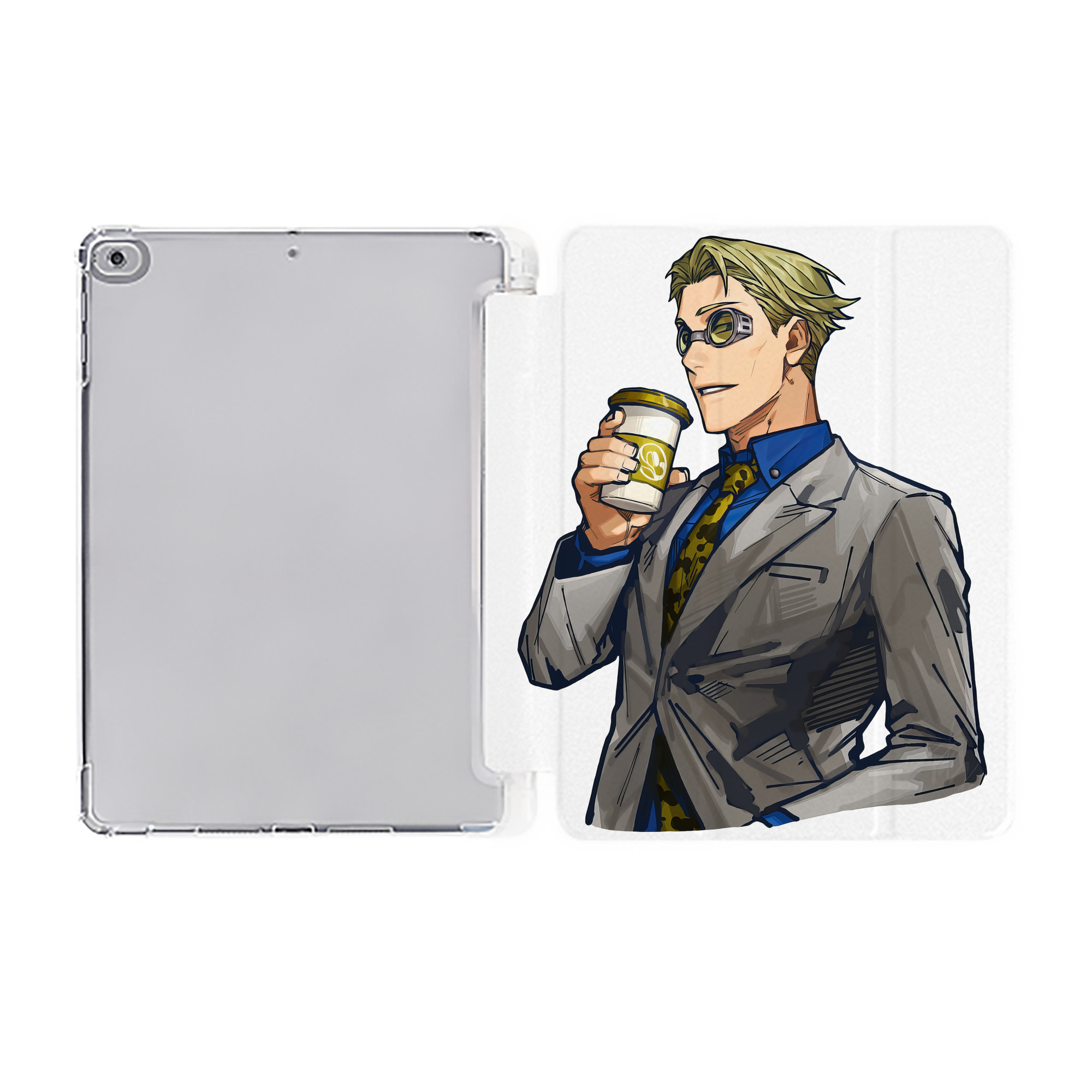 （画像用） 呪術廻戦 Jujutsu Kaisen IPad ケース ペン収納付き 三つ折りスタンド PUレザー×シリコン 対応機種9.5/10.5/10.9インチ